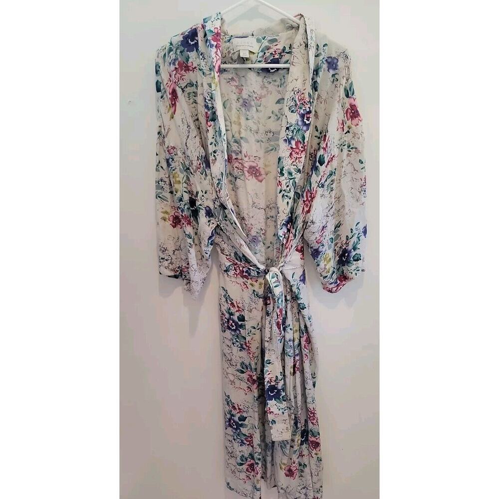 Hinge Women’s Dressing Robe Granny Floral Cottagecore Sz M/L